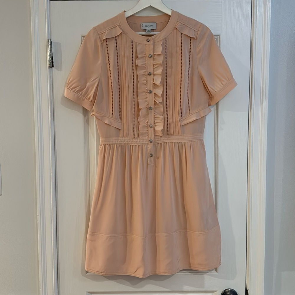 Coach Peach Ruffled Dress